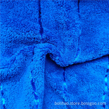 Coral Fleece with Gold Stripe Fabric